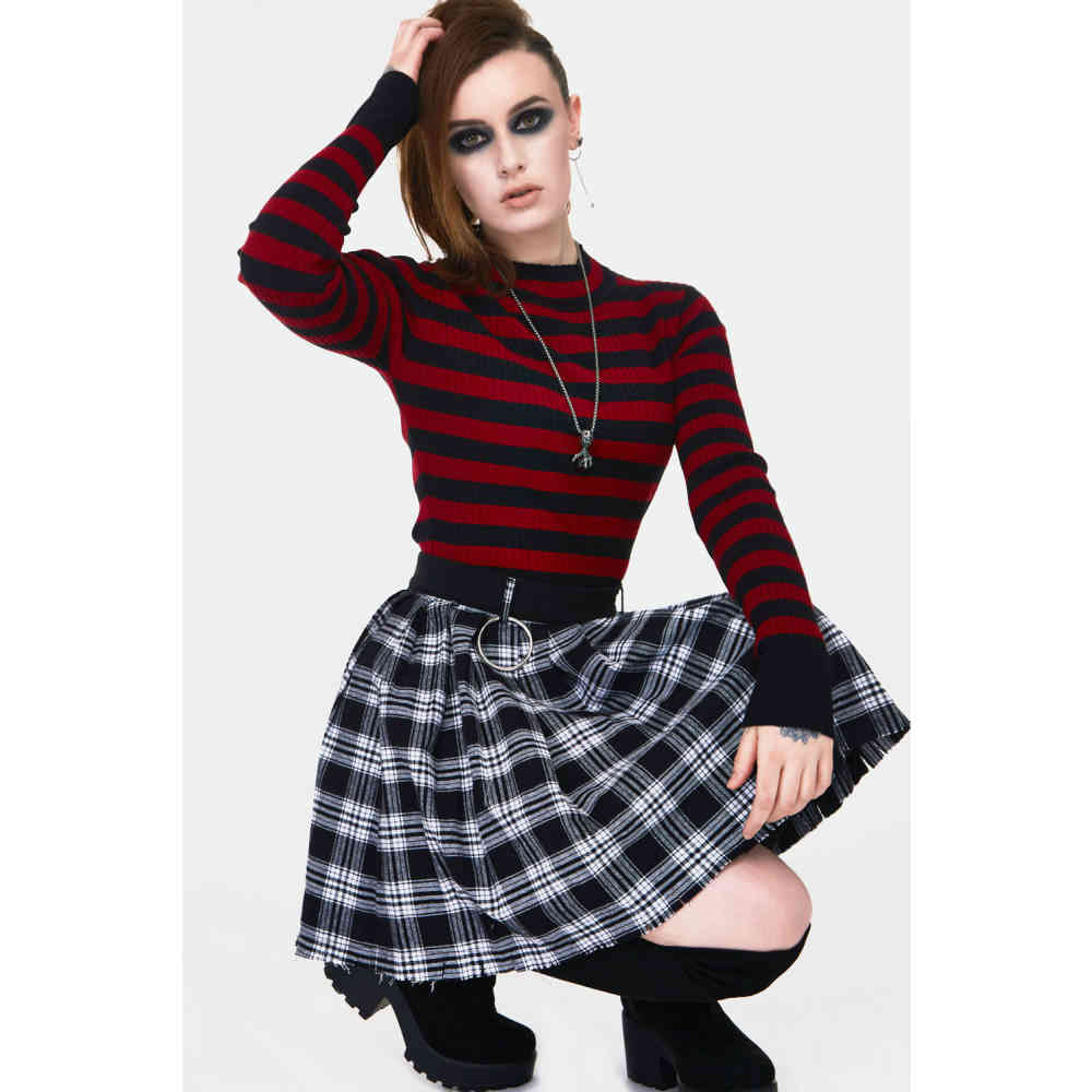 Jawbreaker - Teen Spirit Black Tartan Korte rok - Zwart